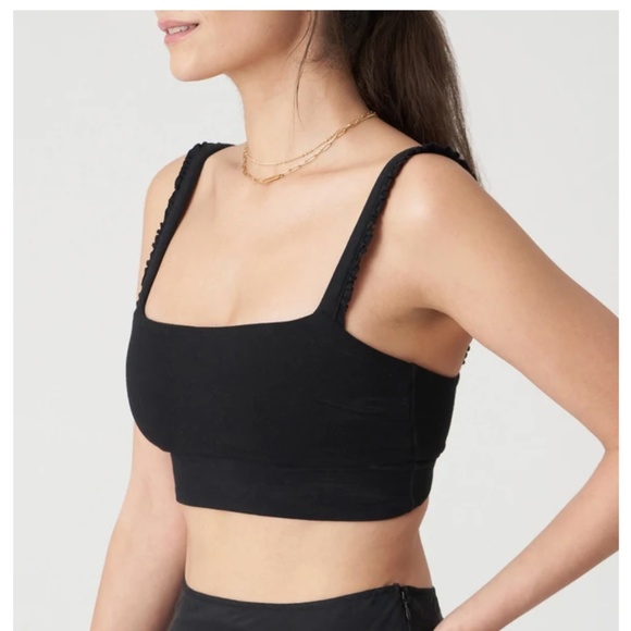 SINCERELY JULES FOR BANDIER The Rue Ruffle Bra- Black - Picture 2 of 4